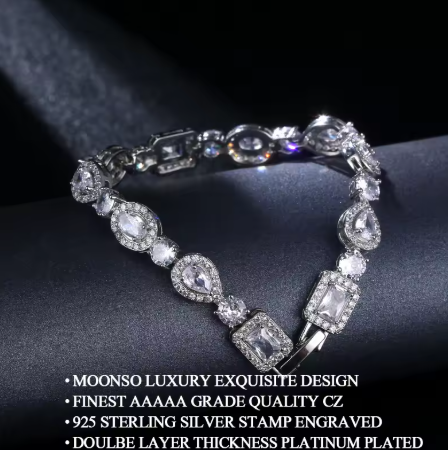 L.J. Multi Crystal Bracelet - 925 Silver