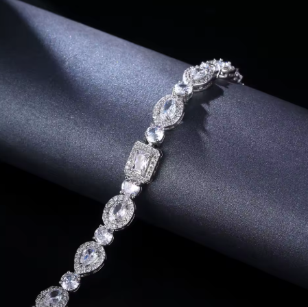 L.J. Multi Crystal Bracelet - 925 Silver