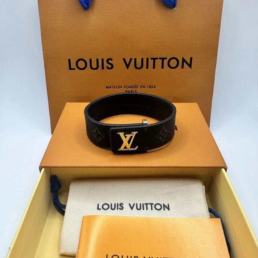 -LV Leather Bracelet